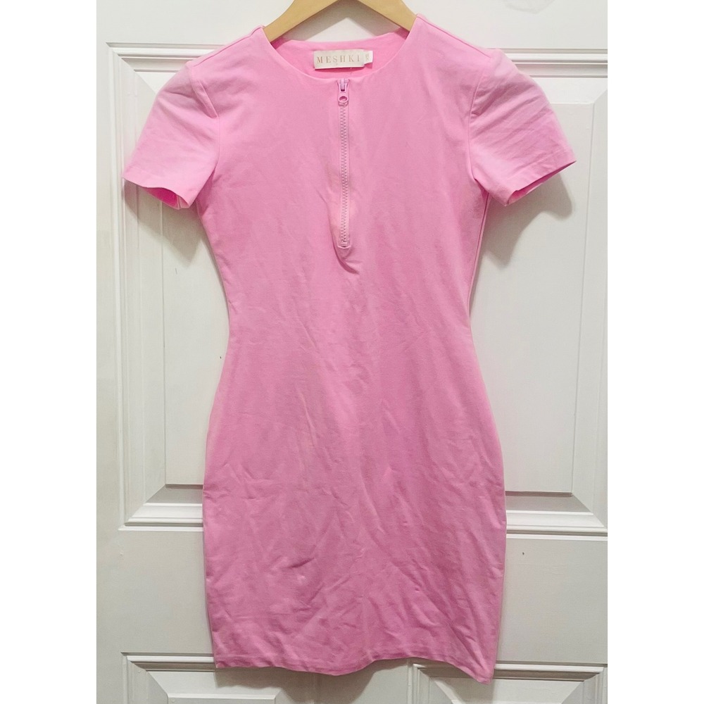 Meshki Pink Short Sleeve Mini Dress